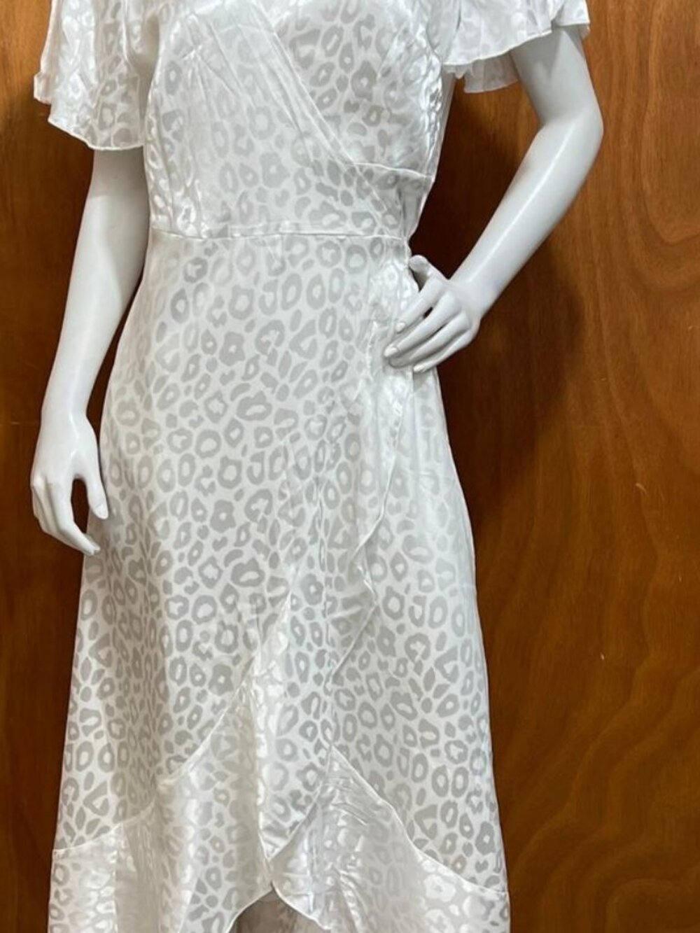 Satin Leopard Print Wrap Maxi